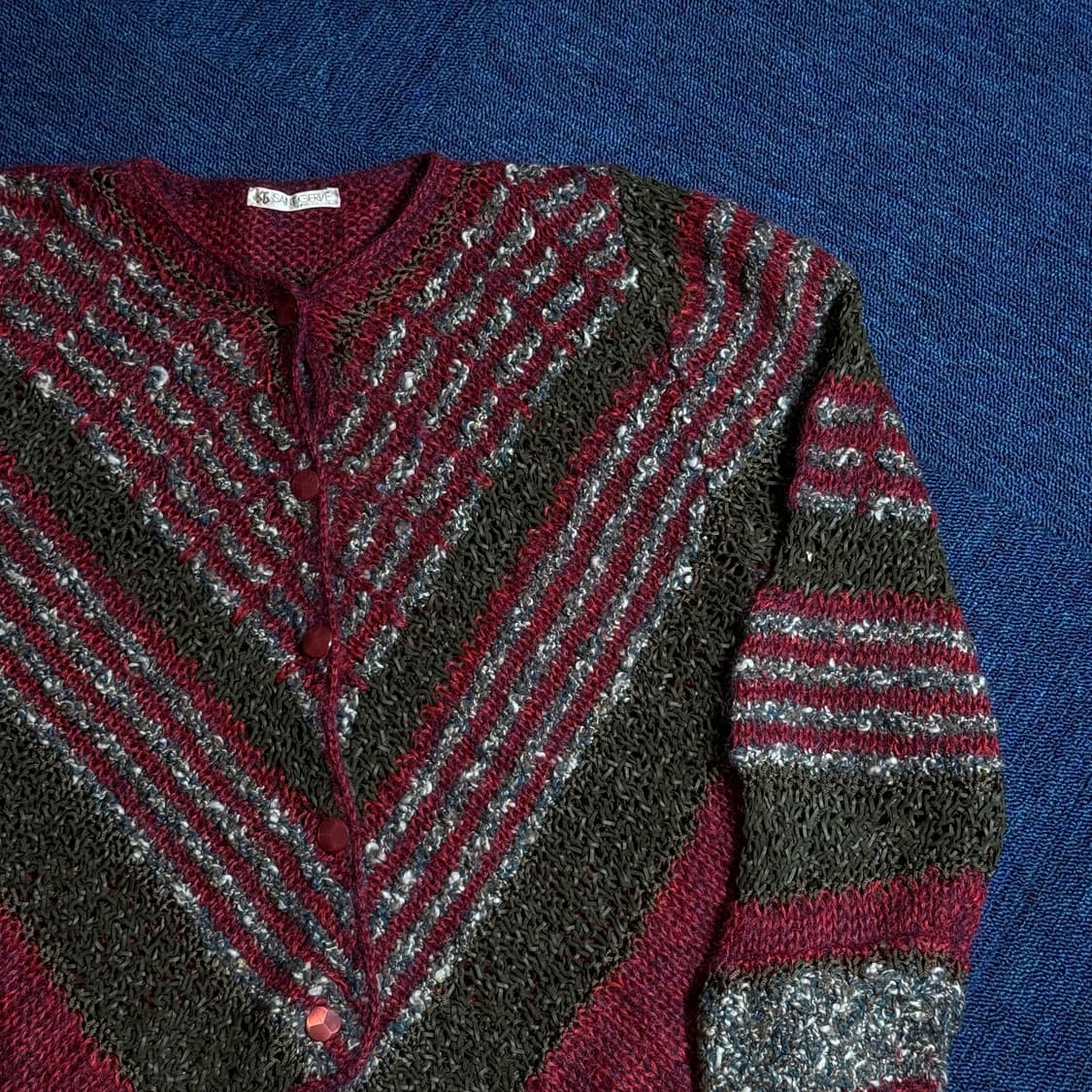 빈티지 스트라이프 짜임 가디건 상품이미지2