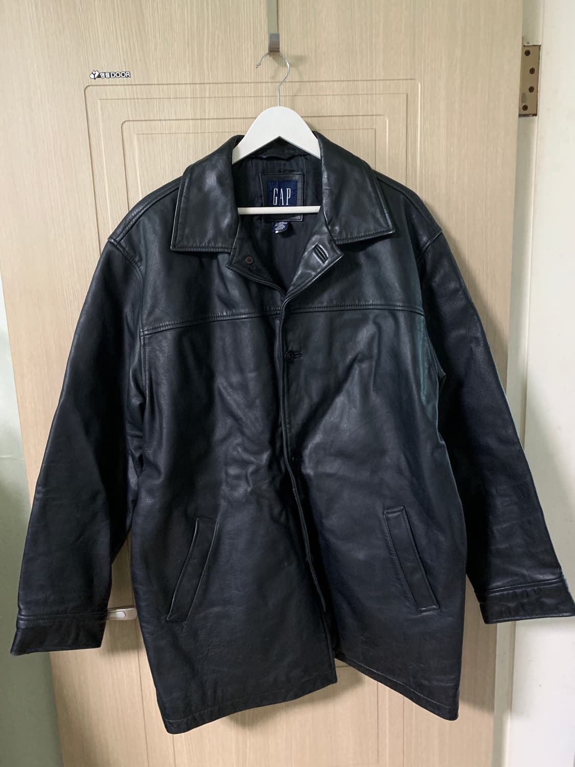 올드 갭 레더 가죽 카 코트 L 2000s 안주머니 4개 모델 상품이미지1