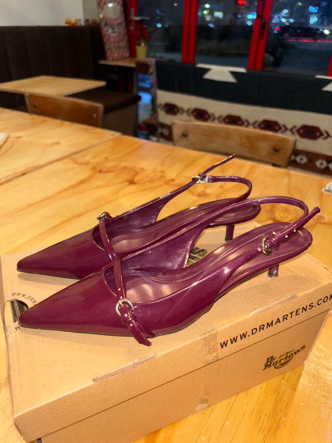 자라 버건디 슬링백 힐 235사이즈 상품이미지2