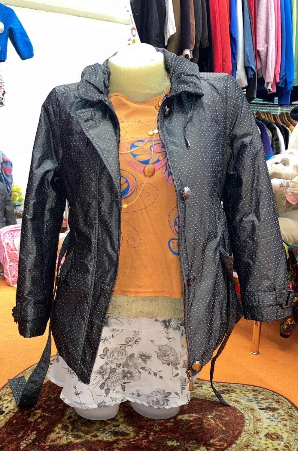 jpn 그레이 도트 패딩 상품이미지1