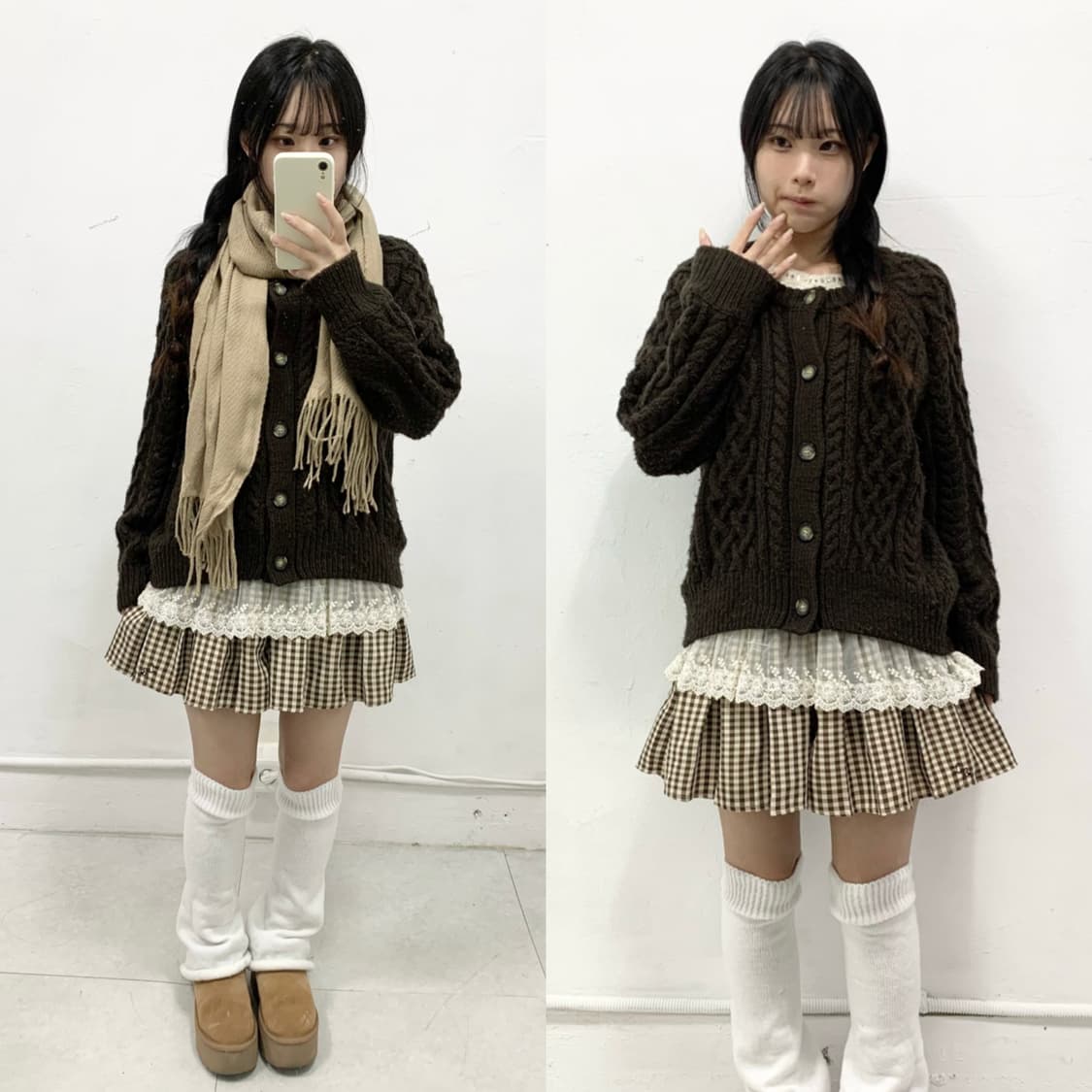 [AXES FEMME] 코디셋 ! 라떼갸루 코코아 니트 코디세트 상품이미지1