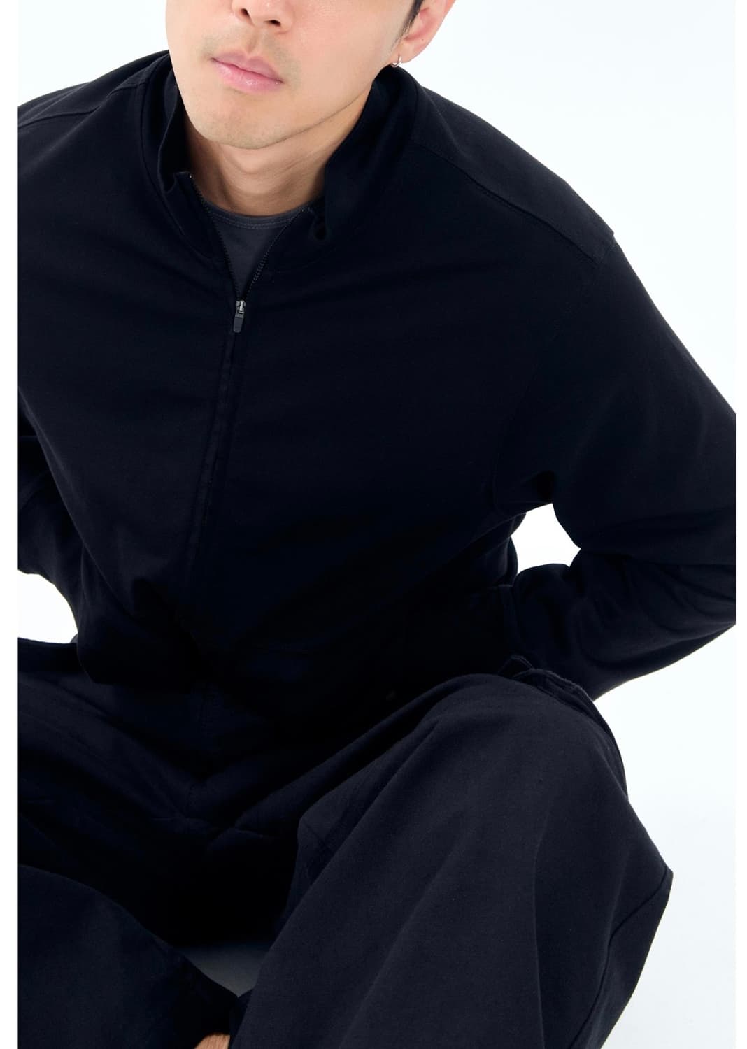 asien layer zip jersey black 상품이미지2