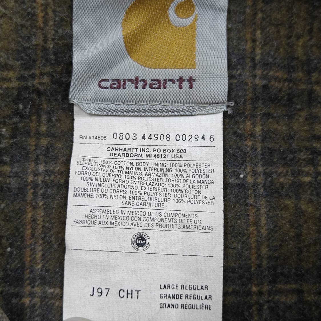 칼하트 j97 CHT size L made in usa 상품이미지4