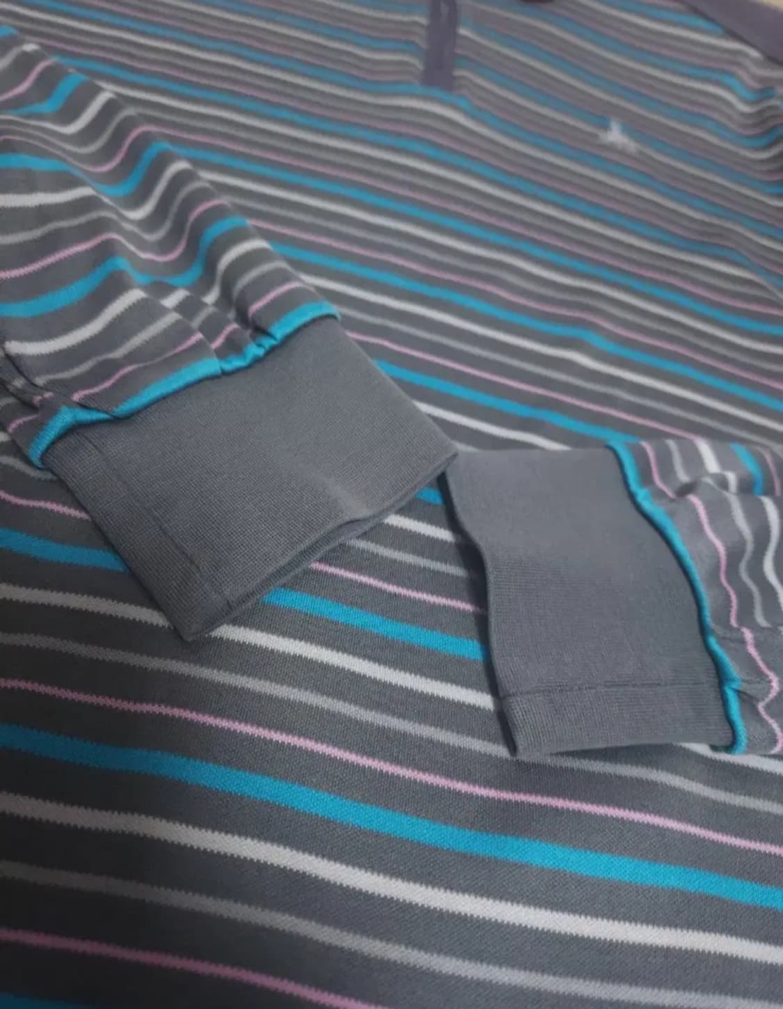 빈폴 스트라이프 하프집업 긴팔티, M~L 상품이미지5