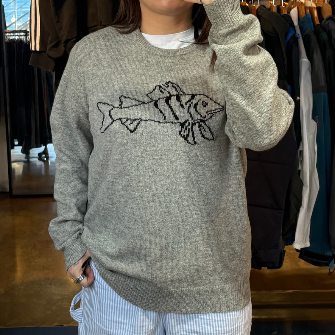 유니클로xJWA 그레이 니트 상품이미지1