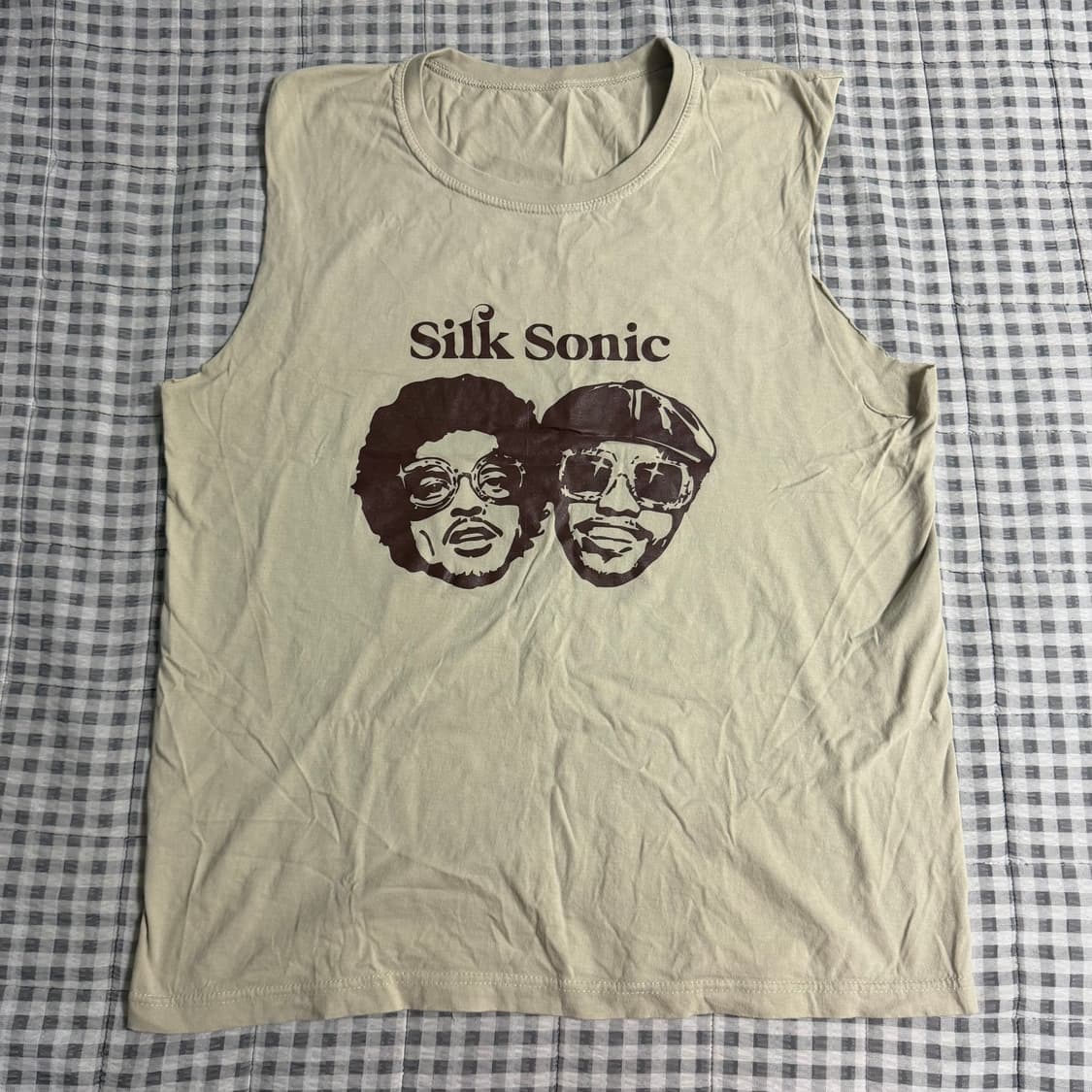 실크소닉 나시 티셔츠 Silk Sonic 민소매 베이지 상품이미지1