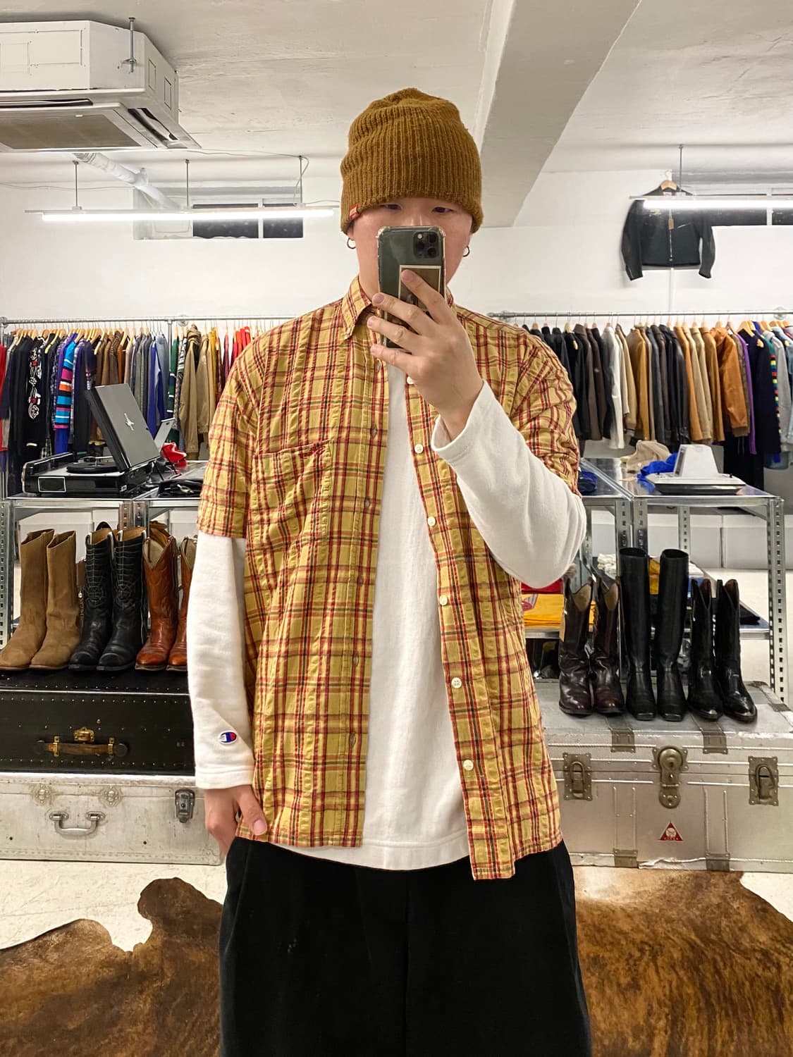90's STUSSY seersucker shirts 올드 스투시 셔츠 상품이미지1