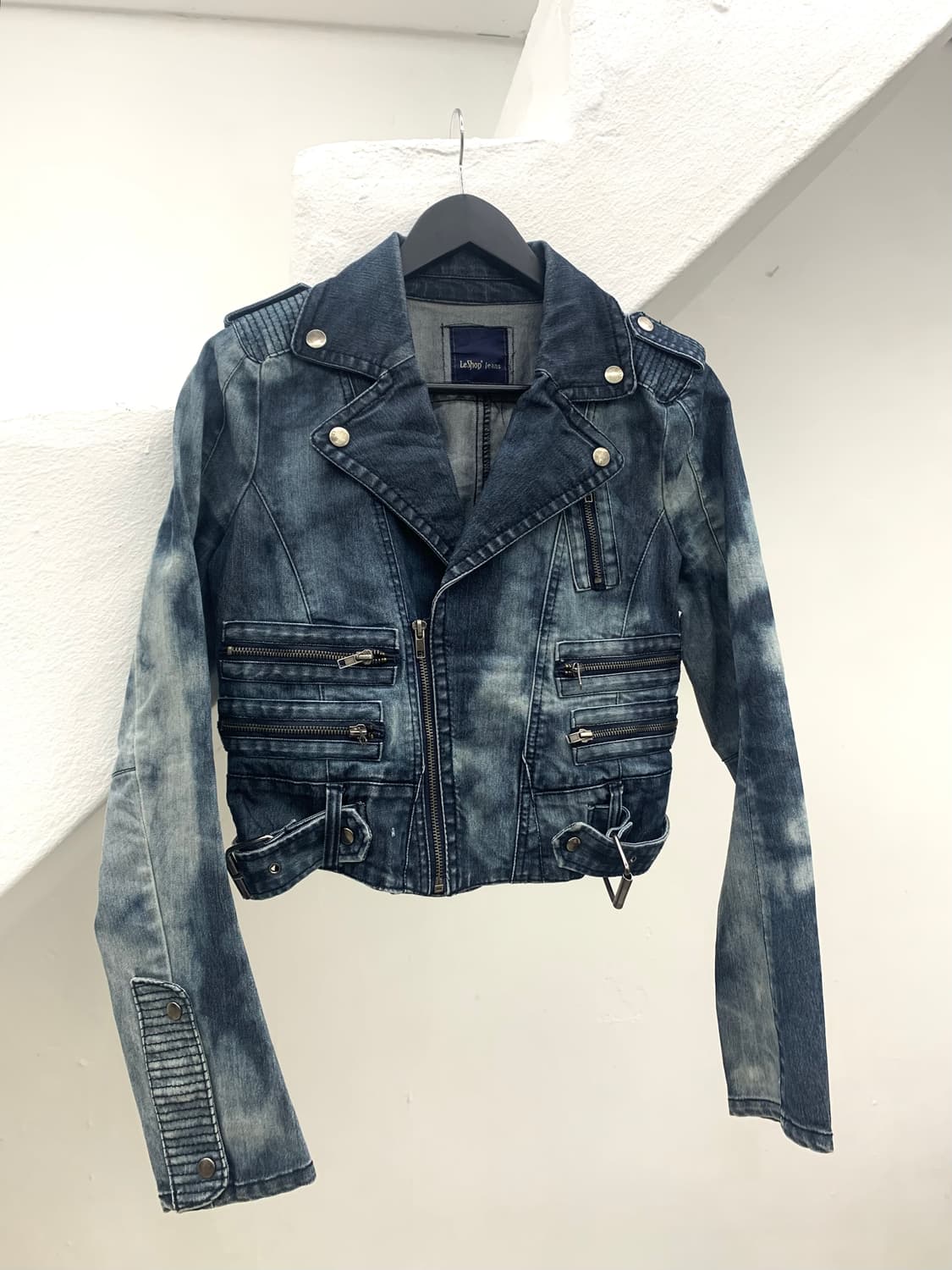 Ice bleached denim rider jacket  상품이미지4