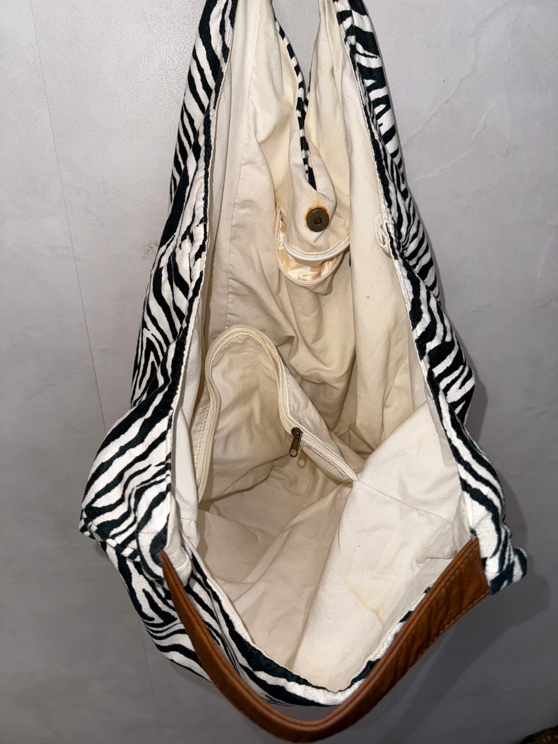 Black & white zebra big tote bag 상품이미지5