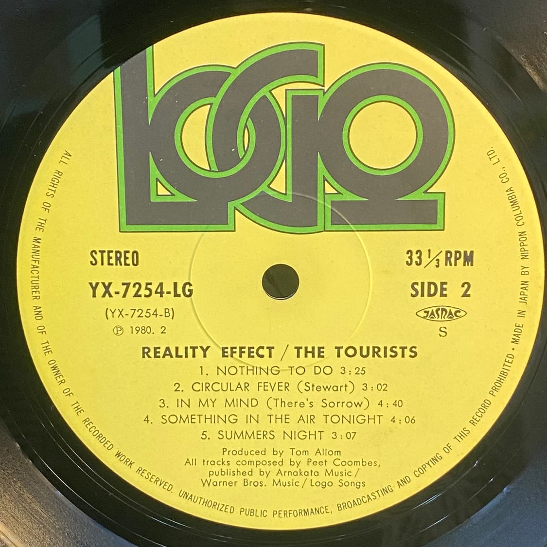 (중고LP-팝록) The Tourists -Reality Effect 상품이미지5