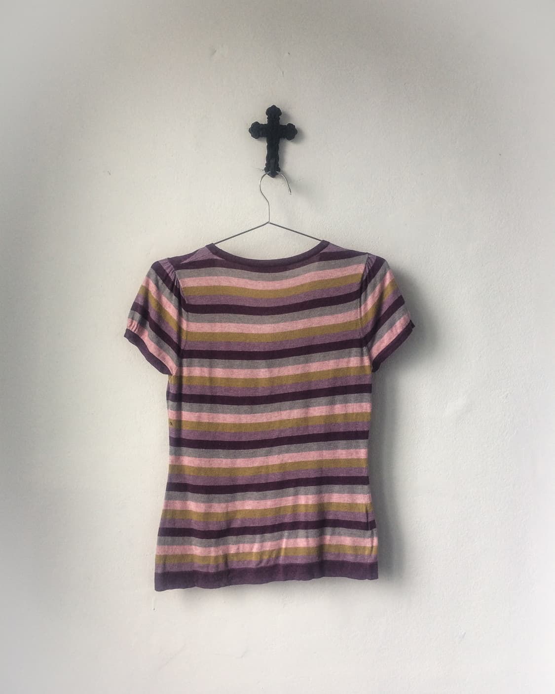 Stripe pattern Henry neck top 상품이미지3