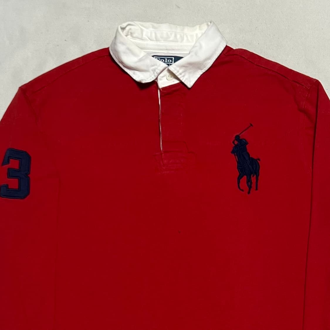 L 폴로랄프로렌 빅포니 레드 럭비 티셔츠 상품이미지1