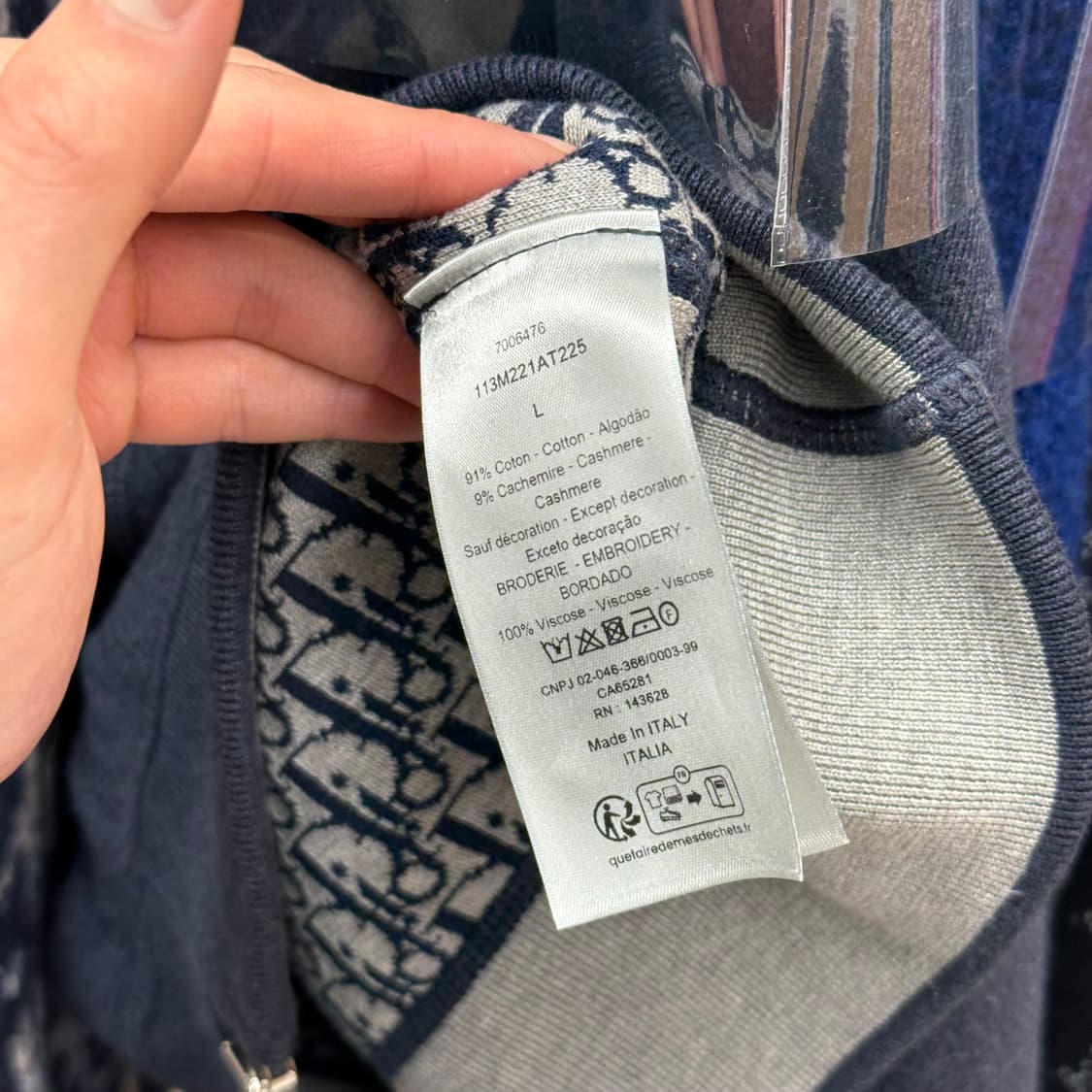 [L] 디올 오블리크 캐시미어 후드집업 상품이미지6