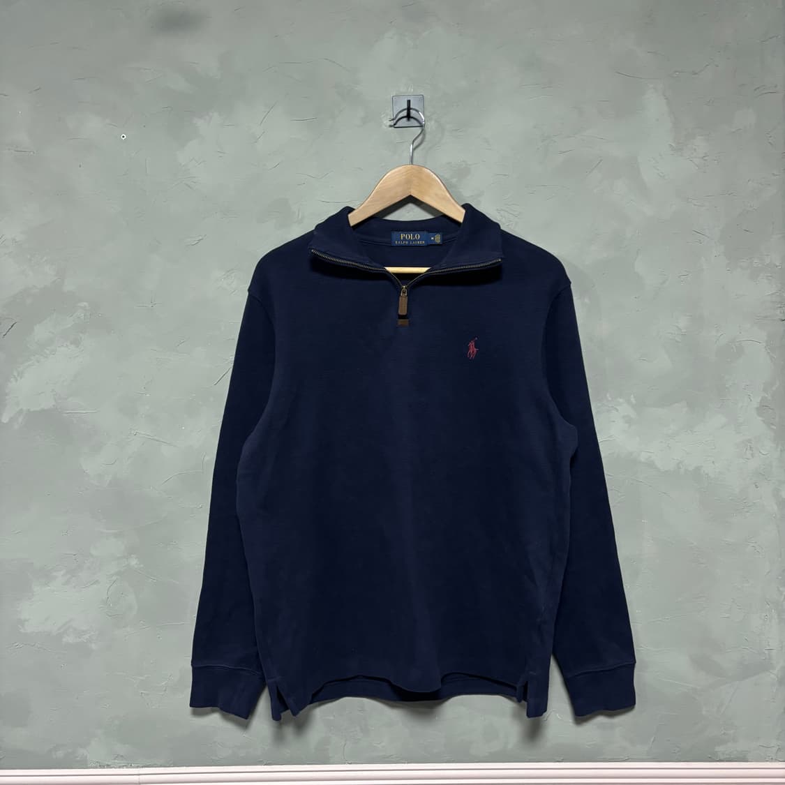 폴로 랄프로렌 신형 니트 반집업 네이비 상품이미지1