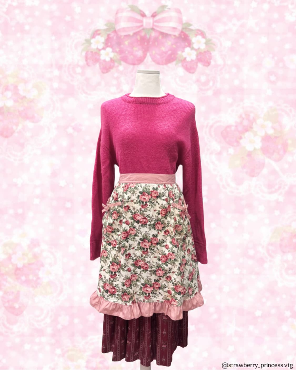 토끼핑크 프린세스 프릴 앞치마 빈티지모리걸 상품이미지2