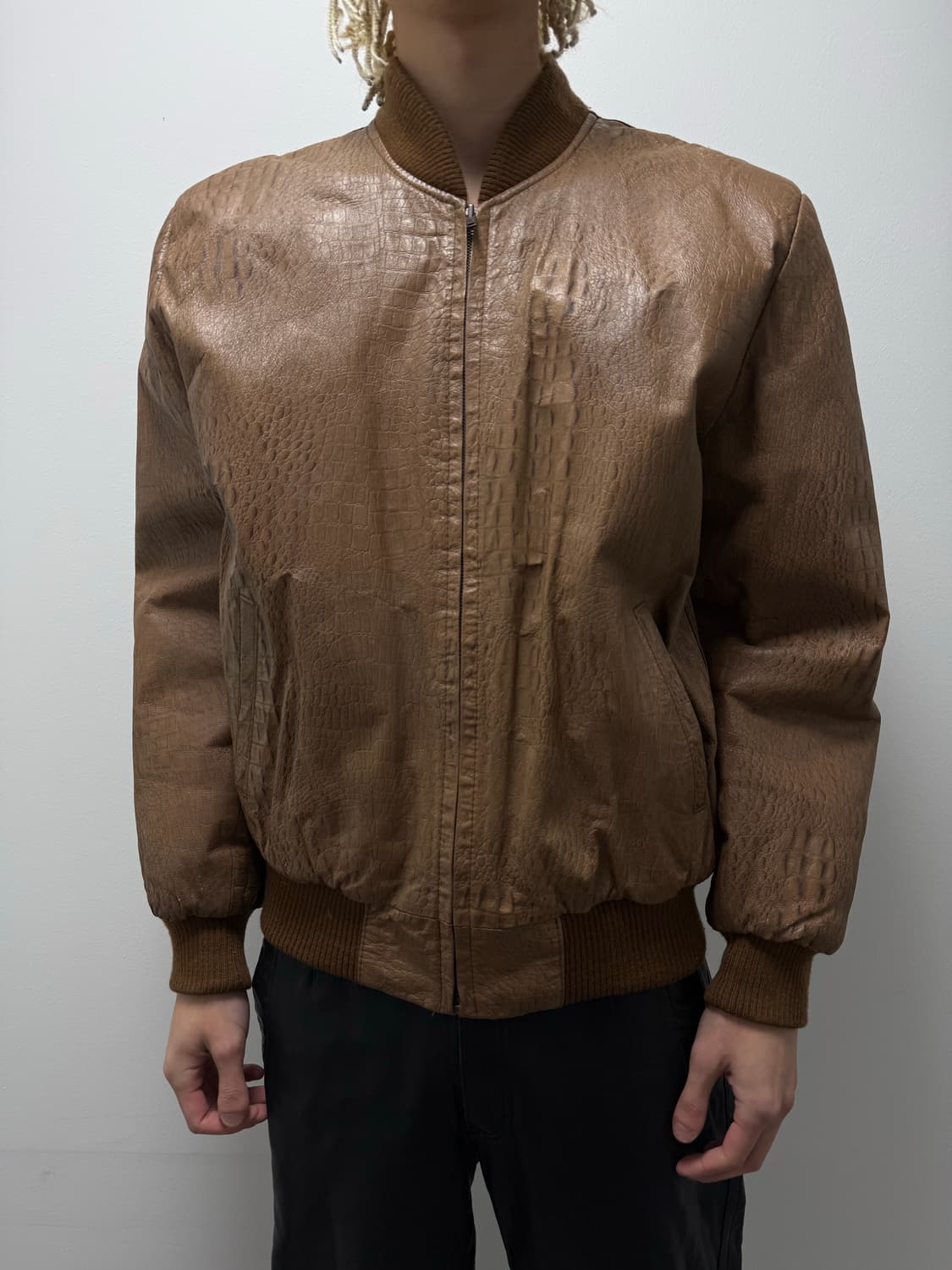 VTG CROCODILE EMBOSSED LEATHER JACKET 상품이미지9