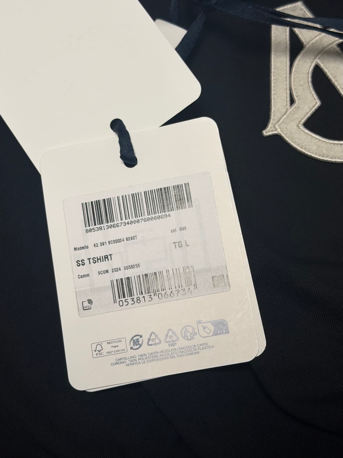 새상품 몽클레어 모노그램 코튼 남성 티셔츠 L 블랙 상품이미지9