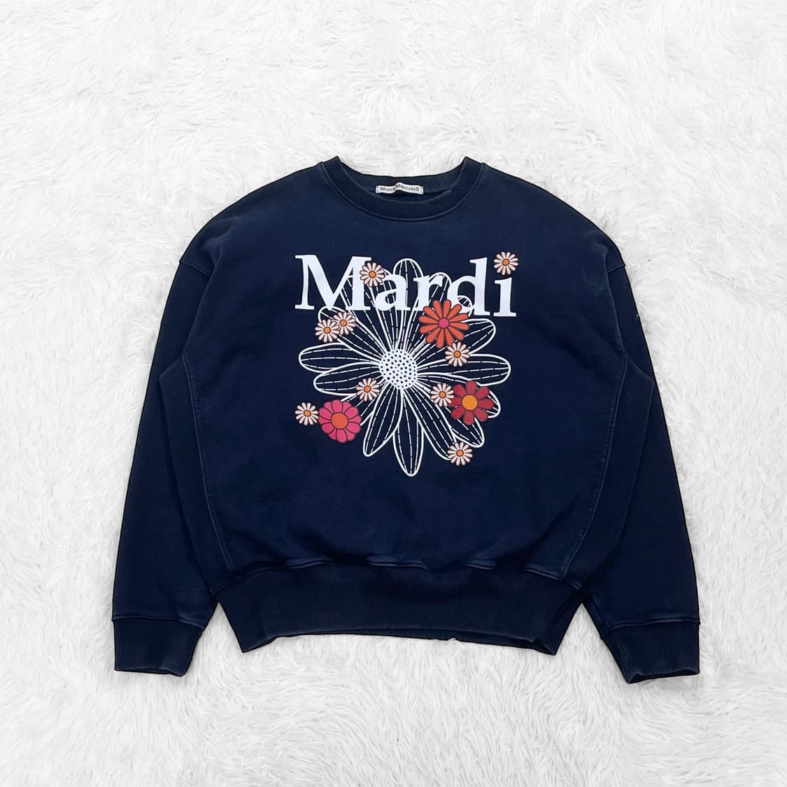마르디메크르디 플라워 맨투맨 네이비 상품이미지2