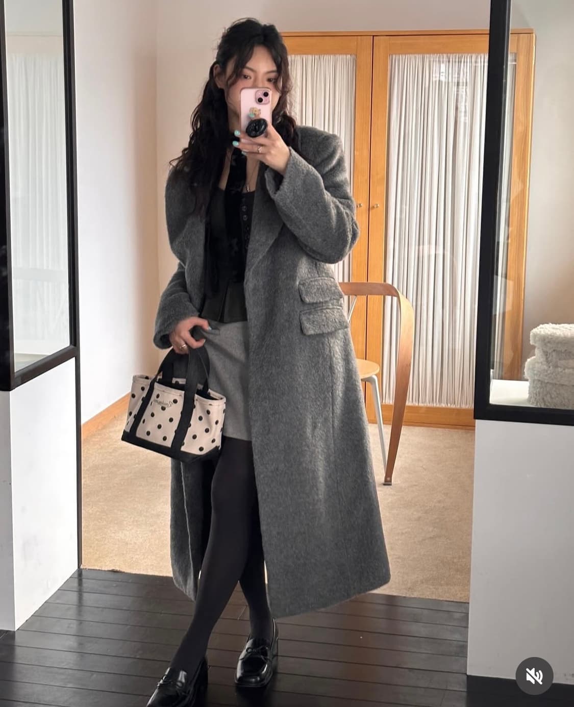 (새상품) 루루서울 알파카 슬림핏 롱코트 그레이 상품이미지2