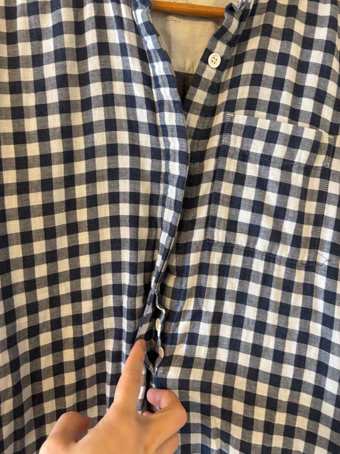 무인양품 체크 원피스파자마 상품이미지5