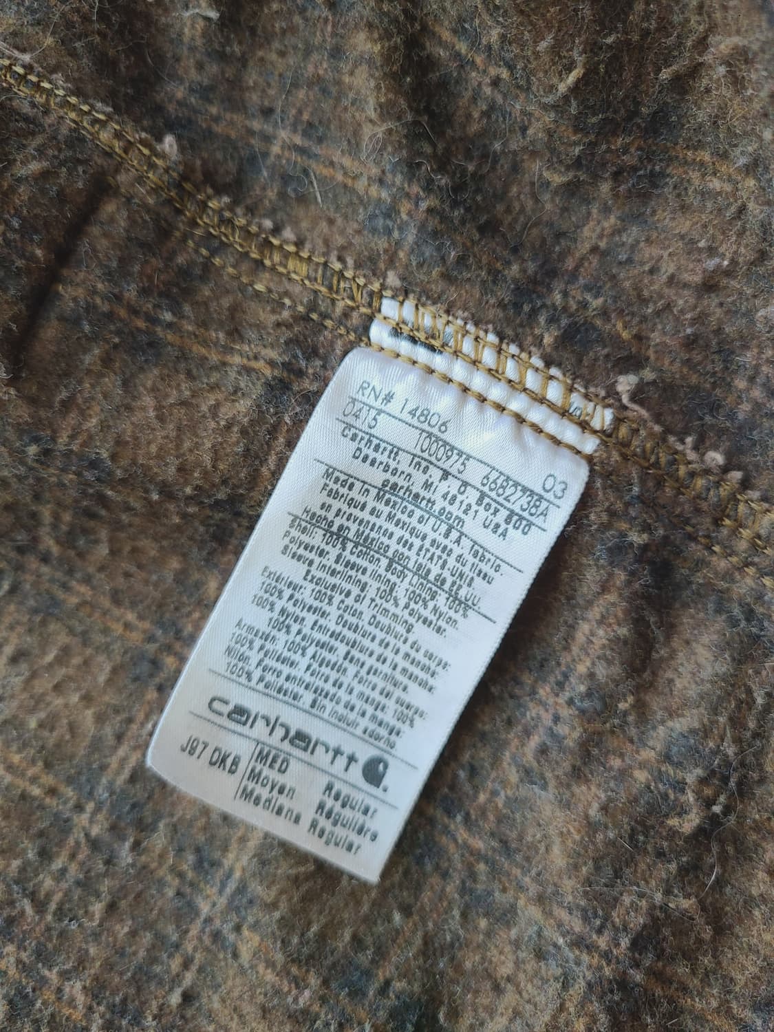 칼하트 j97 dkb 다크브라운 디트로이트 자켓 상품이미지4