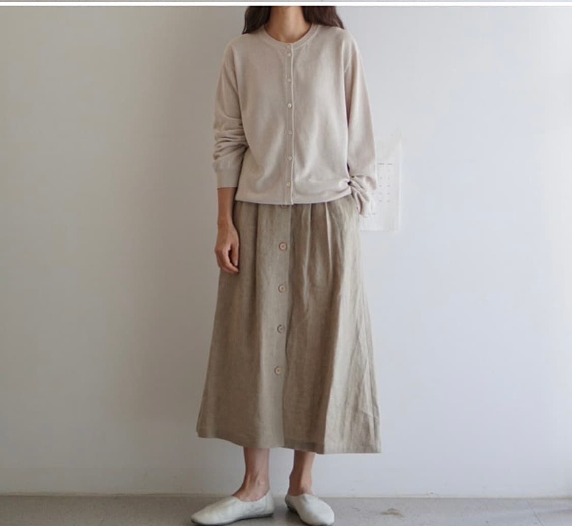 가정식패브릭 린넨 가디건 pale grey 새상품 상품이미지3
