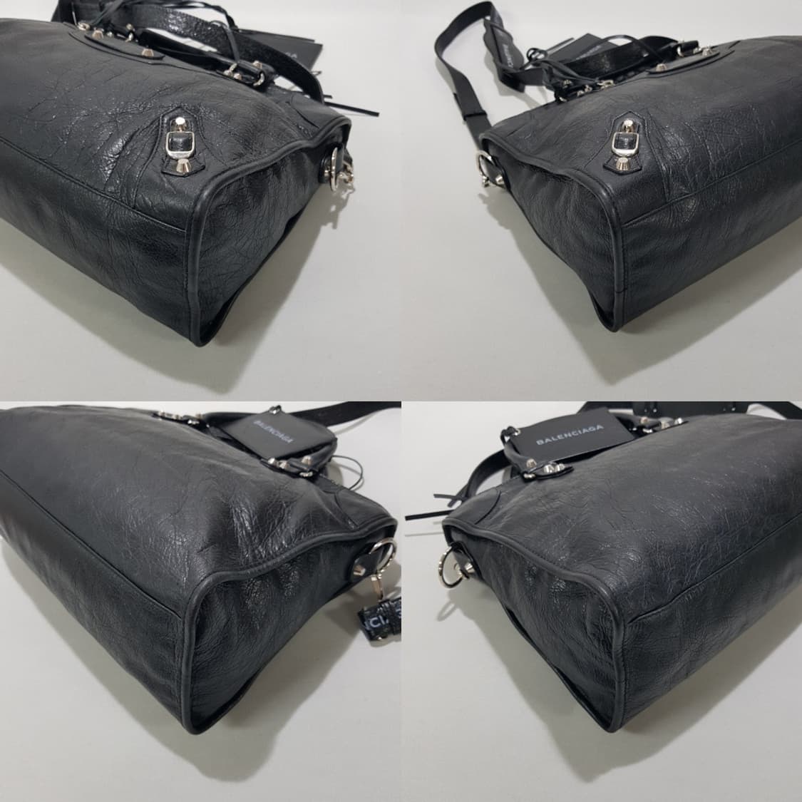 발렌시아가 클래식 모터백 미디움 로고 스트랩  상품이미지9