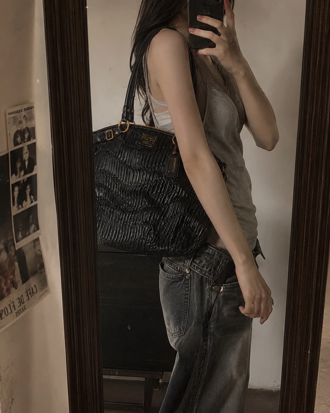 코치 coach 메디슨 게더 레더 사첼백 라지  상품이미지1