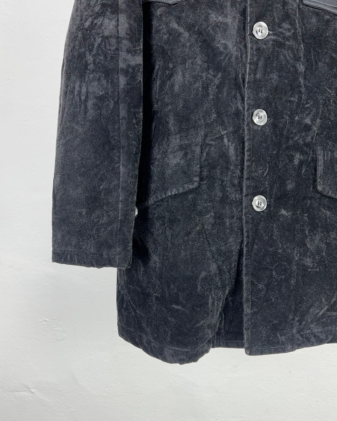 디젤 블랙 벨벳 스웨이드 도킹 헌티드 포켓 코트 자켓 상품이미지4