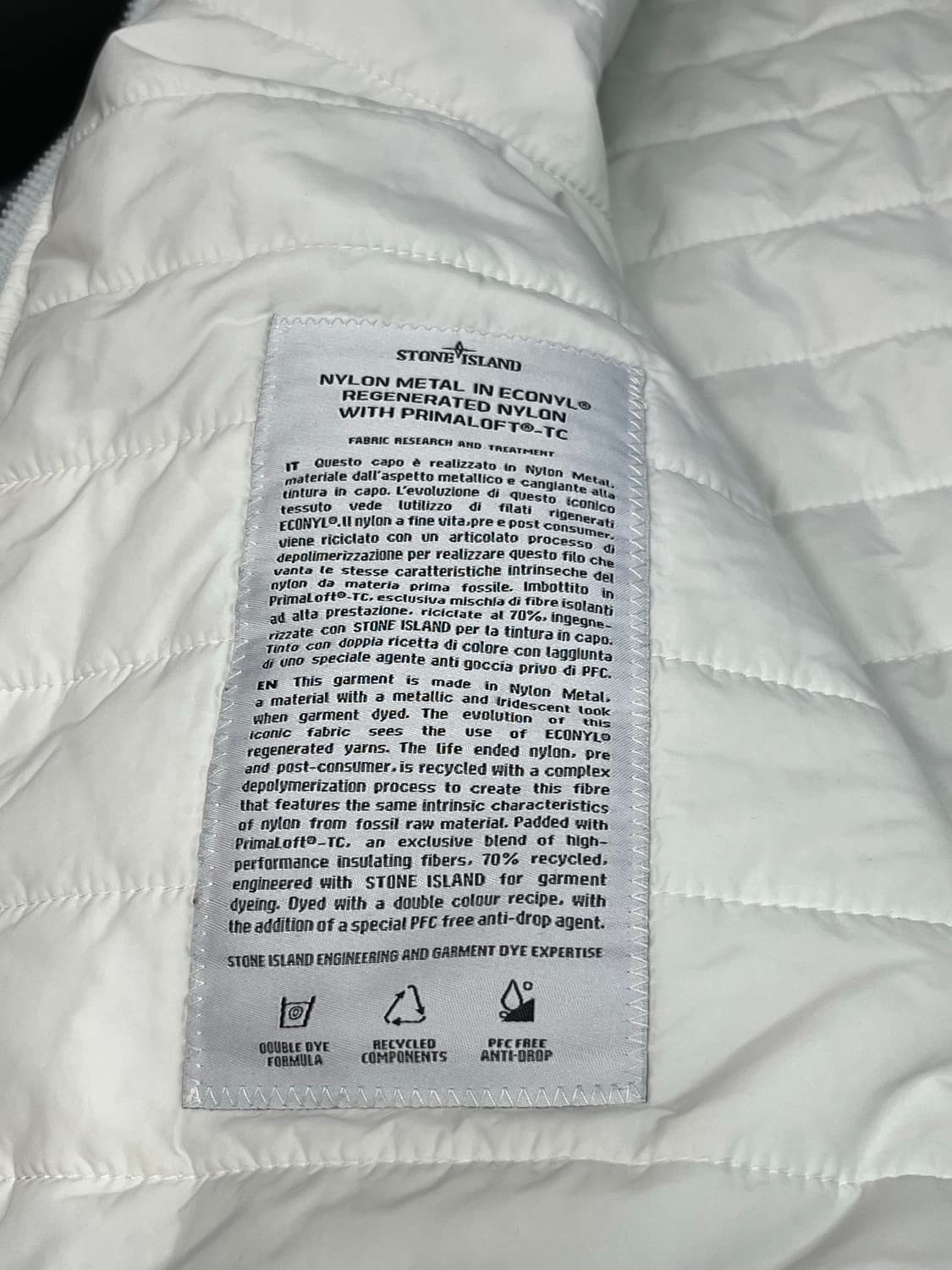 [XXL] 정품 스톤아일랜드 22FW 나일론 메탈 프리마로프트 자켓 상품이미지4