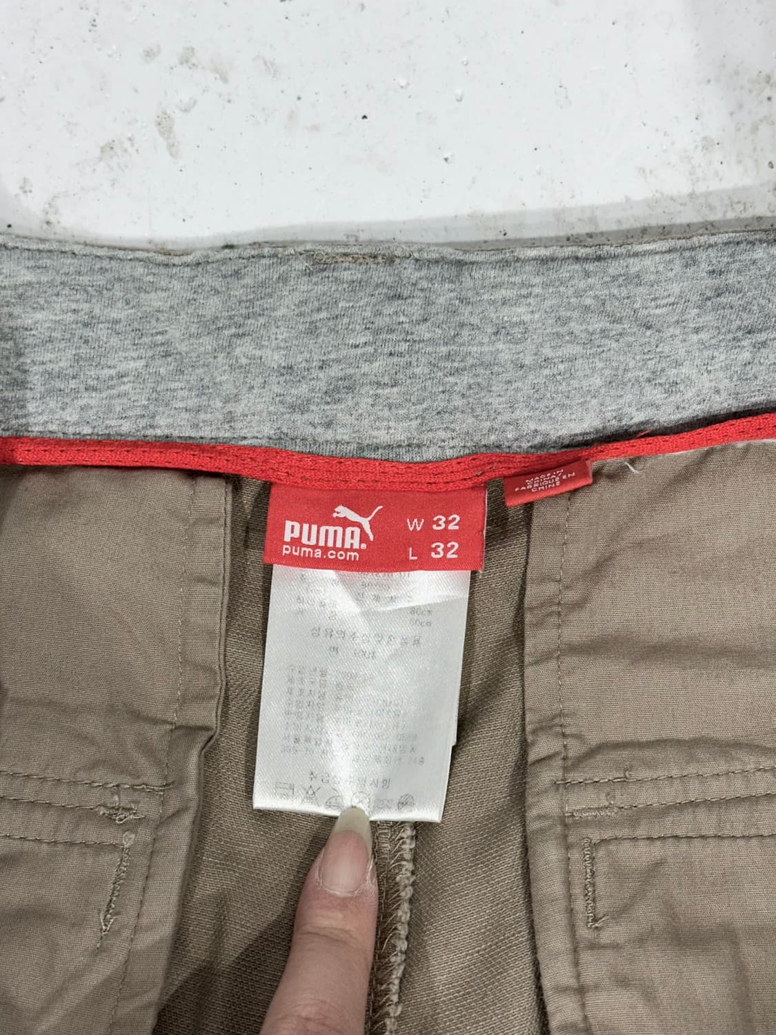 푸마 베이지 와이드 카고 팬츠 32 상품이미지7