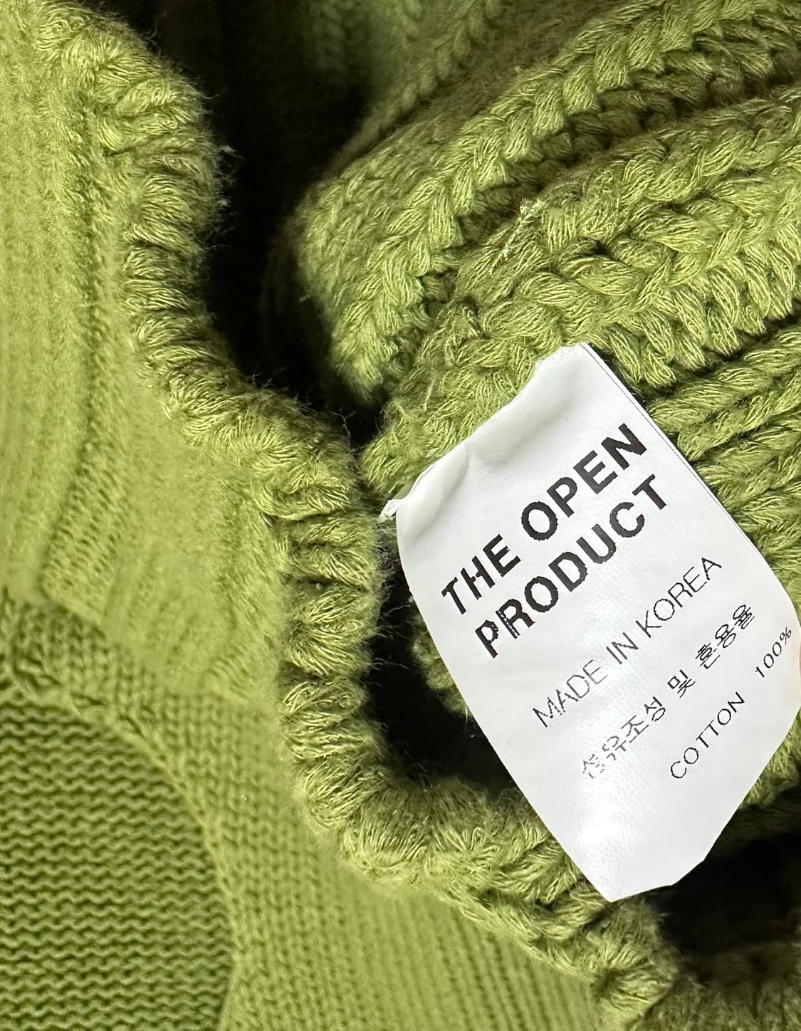 더오픈프로덕트 컷아웃 니트 올리브 상품이미지3