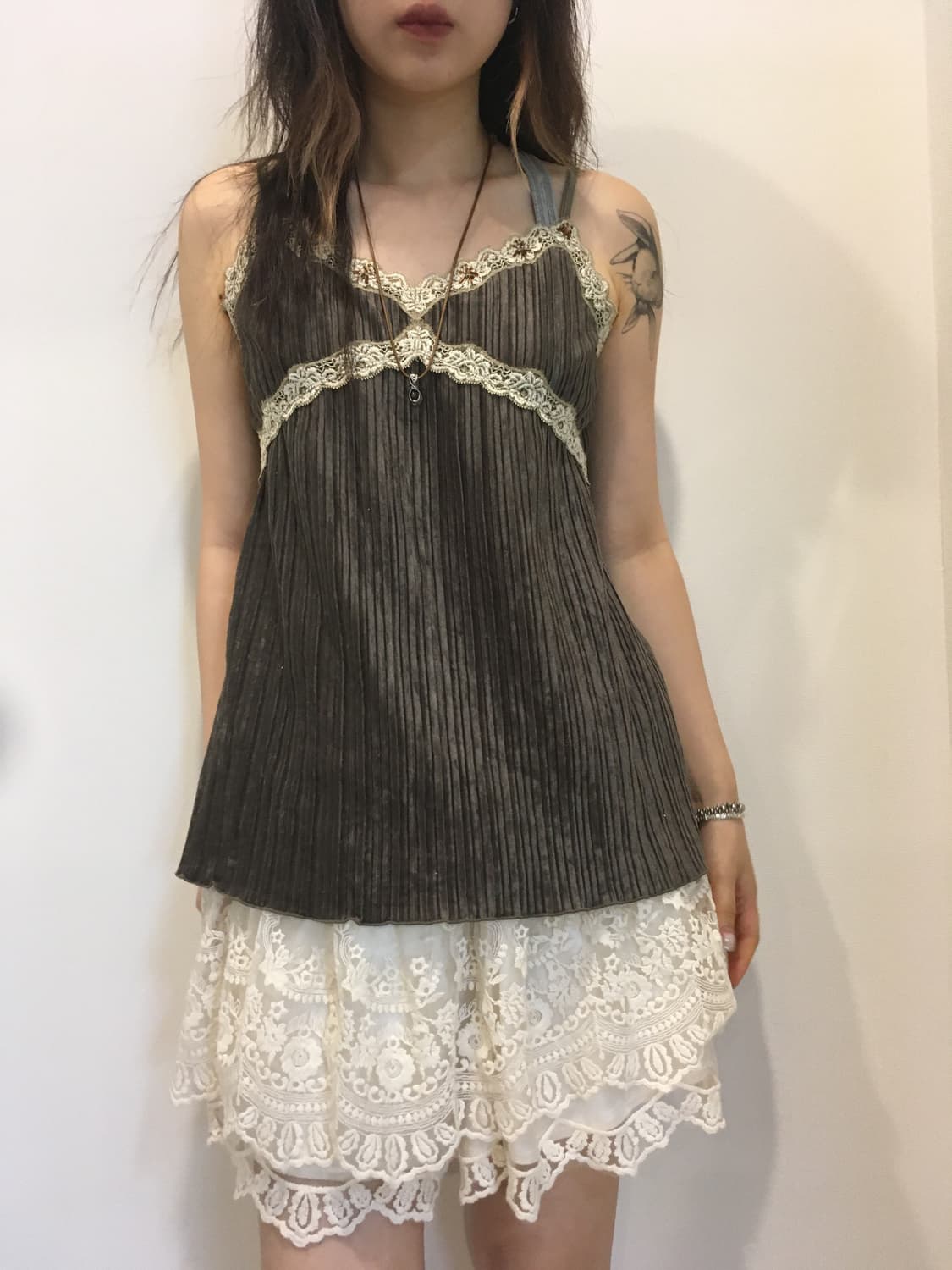 일본빈티지 카키 모리 슬리브리스 상품이미지1