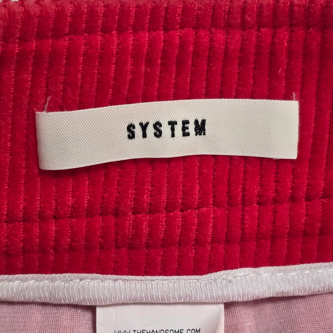1128 SYSTEM 한섬 코듀로이  스커트 61 / 레드 / 벨트 세 상품이미지7