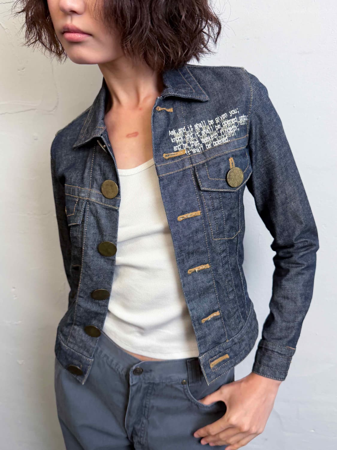 90s peom denim jacket  상품이미지1