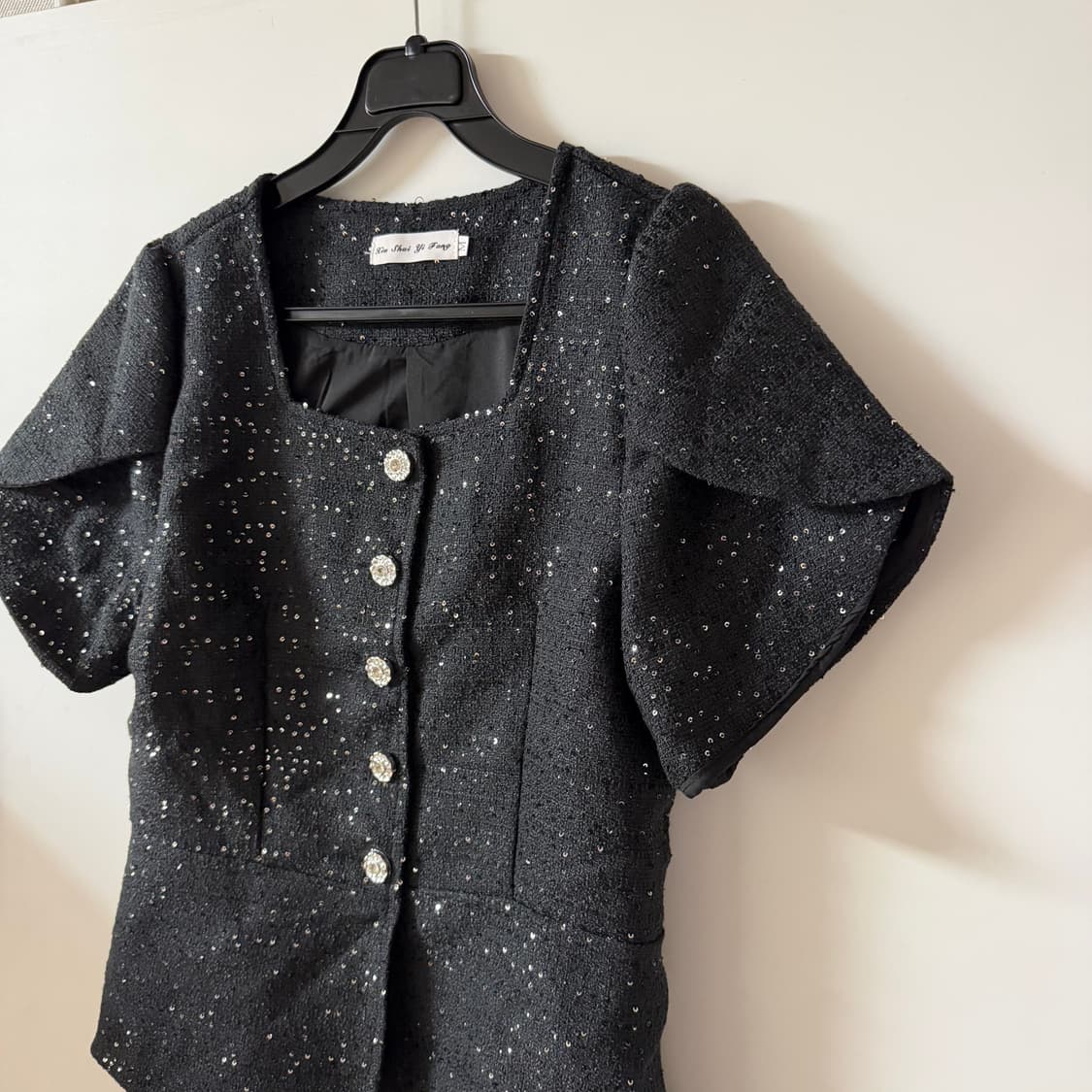 새상품 여자 반팔 트위드 자켓 (벨트포함) 상품이미지4