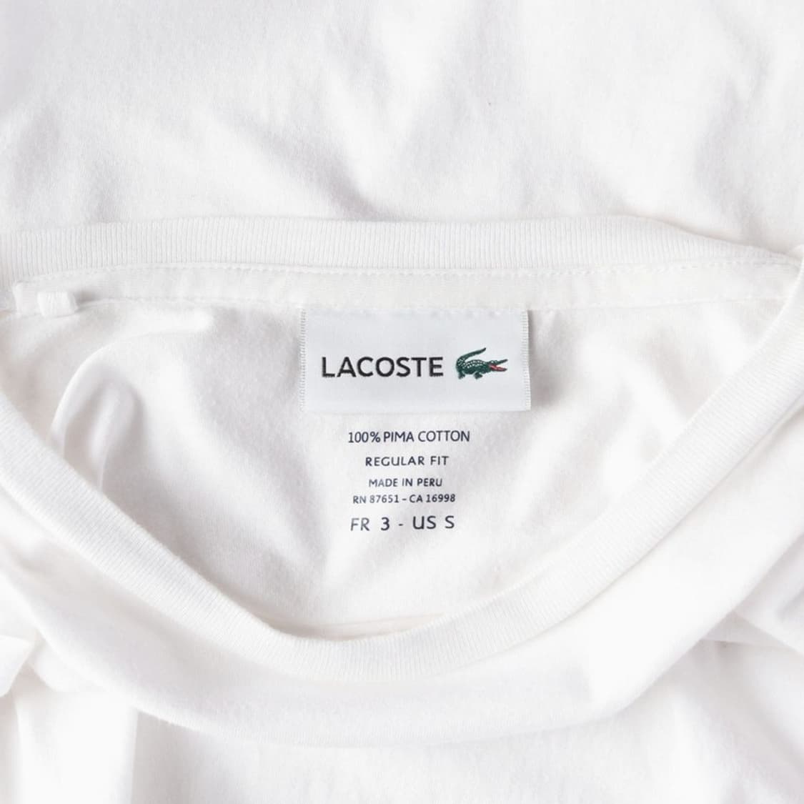 라코스테 피마코튼 롱슬리브 티셔츠 화이트 S 상품이미지6