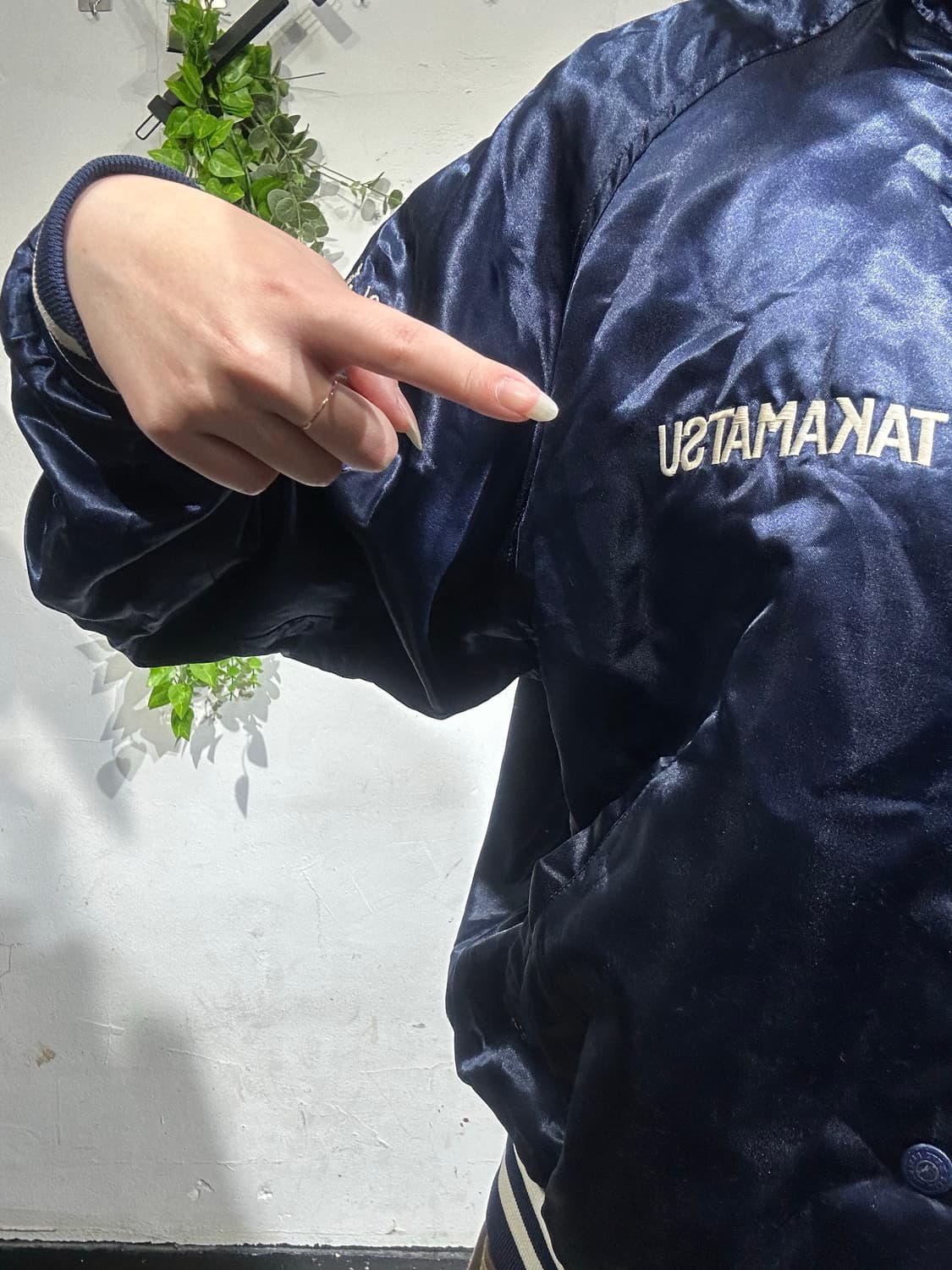 일본 빈티지 zett 네이비 여성 크롭 바시티 야구 잠바 블루종 자켓  상품이미지4