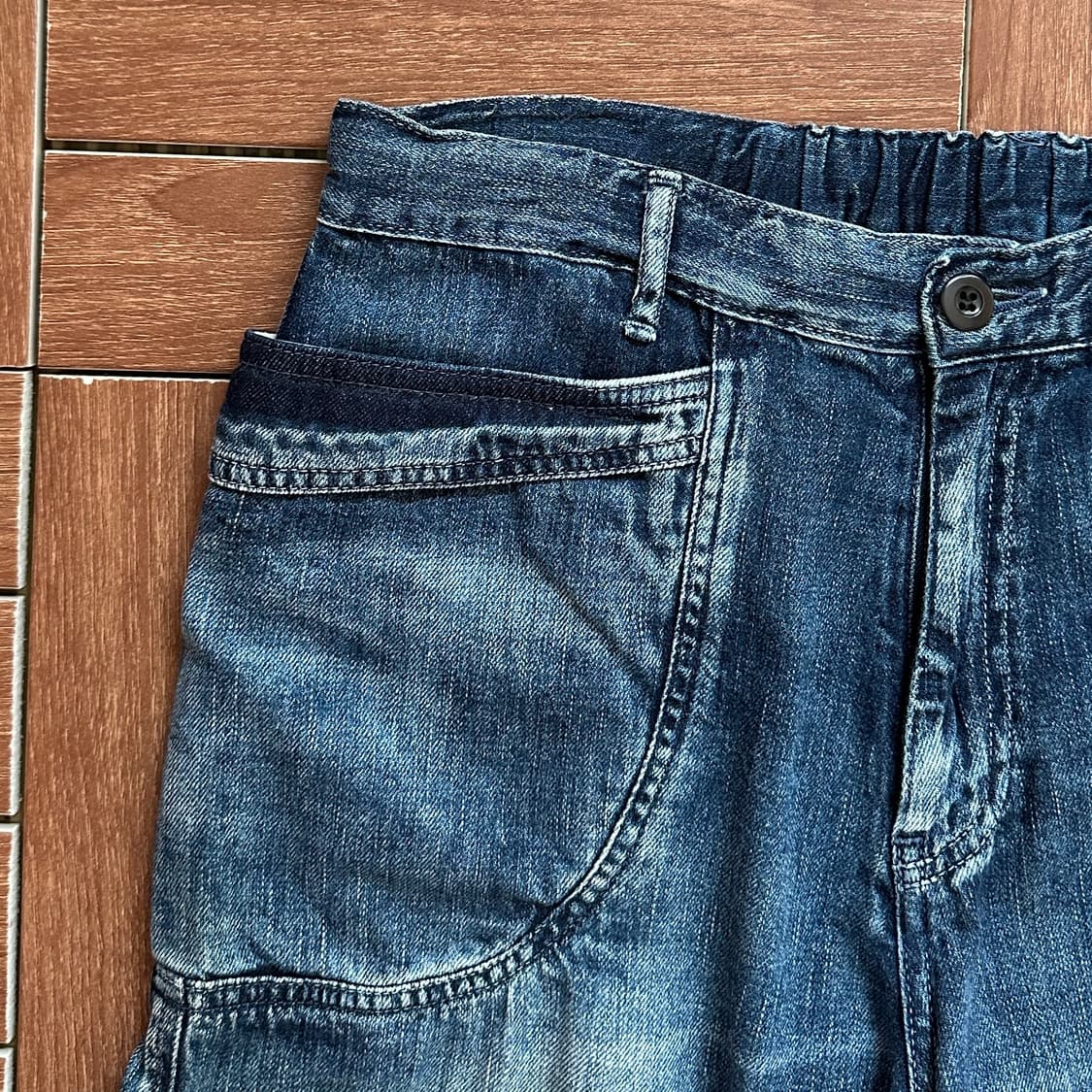 Deep blue half denim shorts  상품이미지6