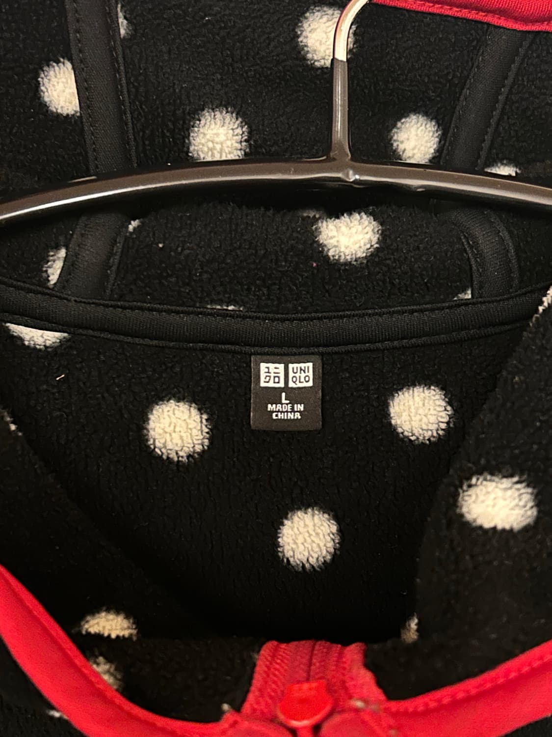 유니클로 도트 후리스 여성 후드 집업 L 상품이미지3