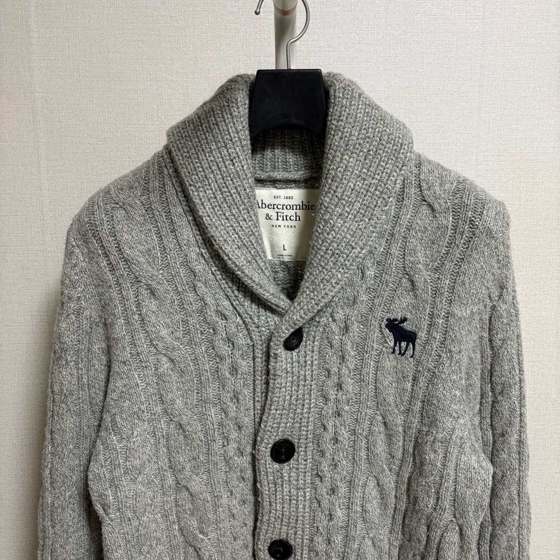 아베크롬비 케이블 숄카라 가디건 / 그레이, L 상품이미지2