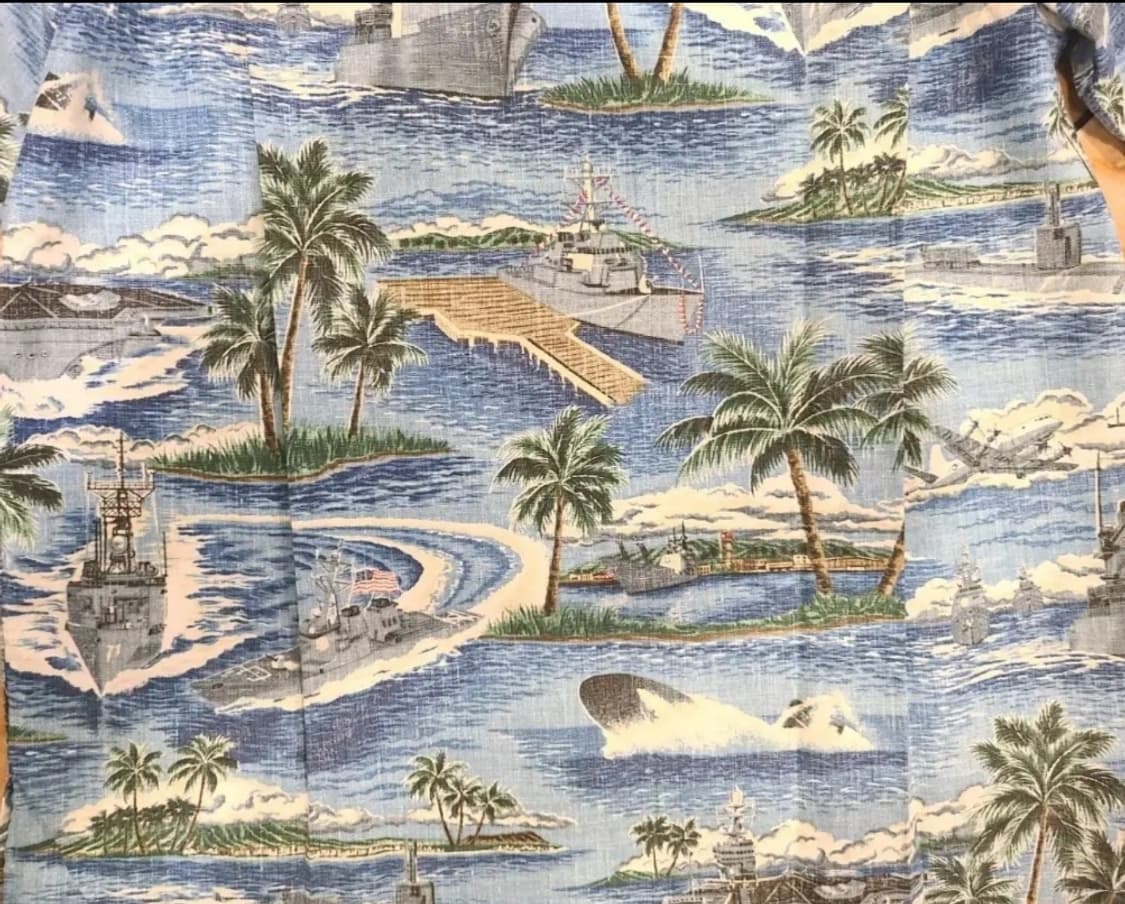 레인스푸너 미국 해군함정 패턴 코튼셔츠 상품이미지1