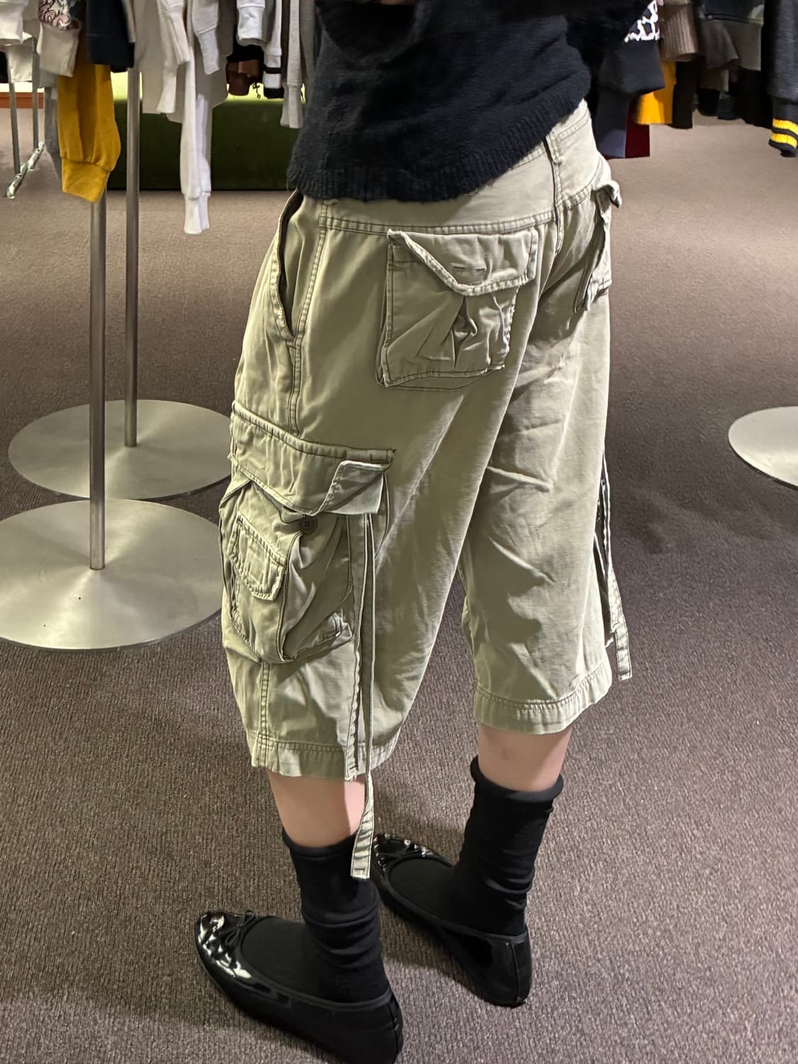 L)R&G 빈티지 카키 카고 쇼츠 상품이미지1