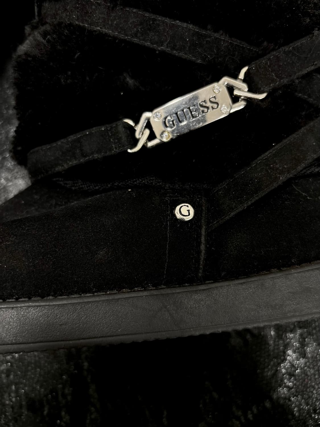 “Guess”00‘s Rare Design Bondage Black Fu 상품이미지9