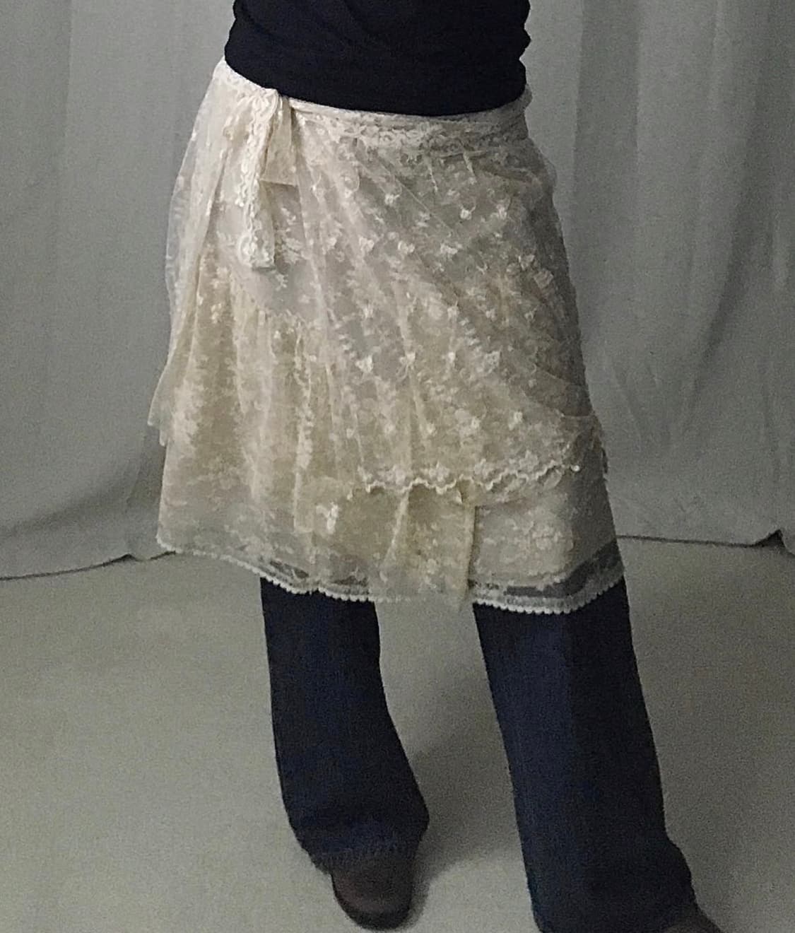 레이스 미디 스커트 상품이미지1
