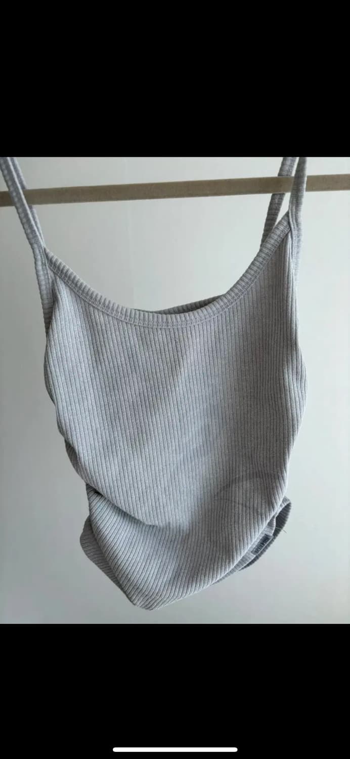 스컬프터 사이드 셔링 슬리브리스 탑 그레이 상품이미지2