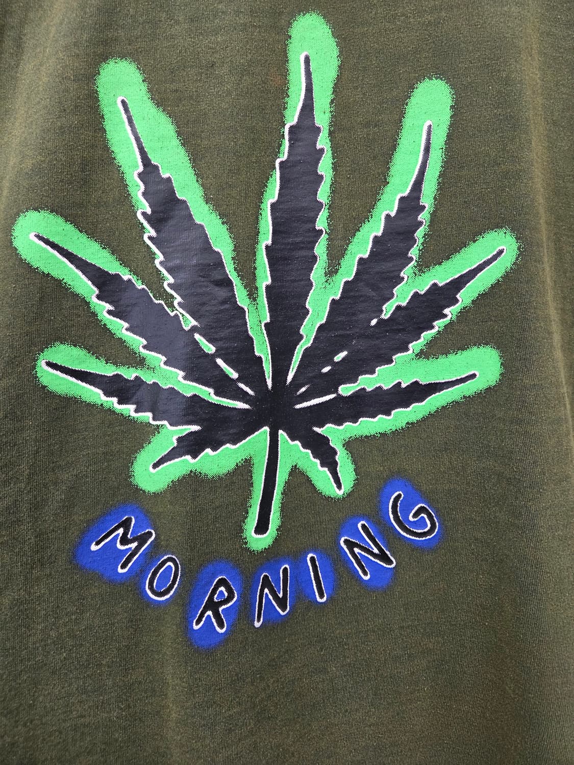 XL 네임퍼니게릴라 namefunyguerrilla 카키 데미지 티셔츠 상품이미지5