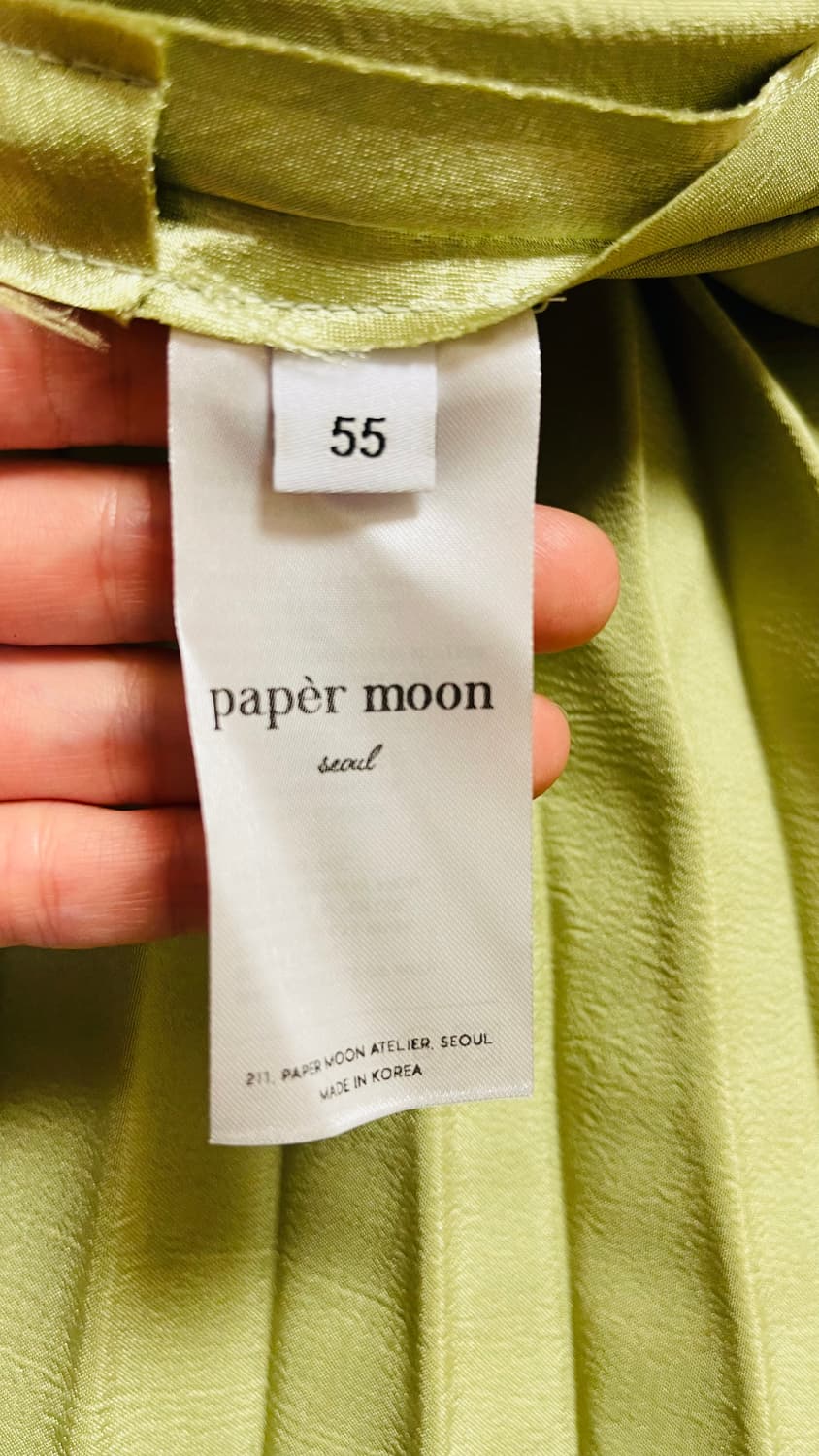페이퍼문 올리브 플리츠 롱 새틴 스커트 55 상품이미지9