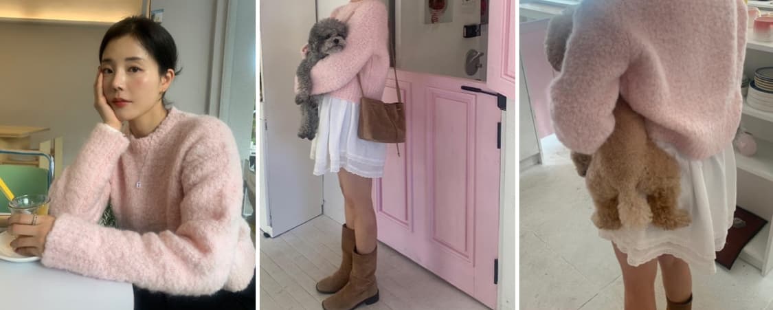 리엘 RE_L 치크 부클 니트 (한지민, 뚜니 님 착용) 상품이미지9