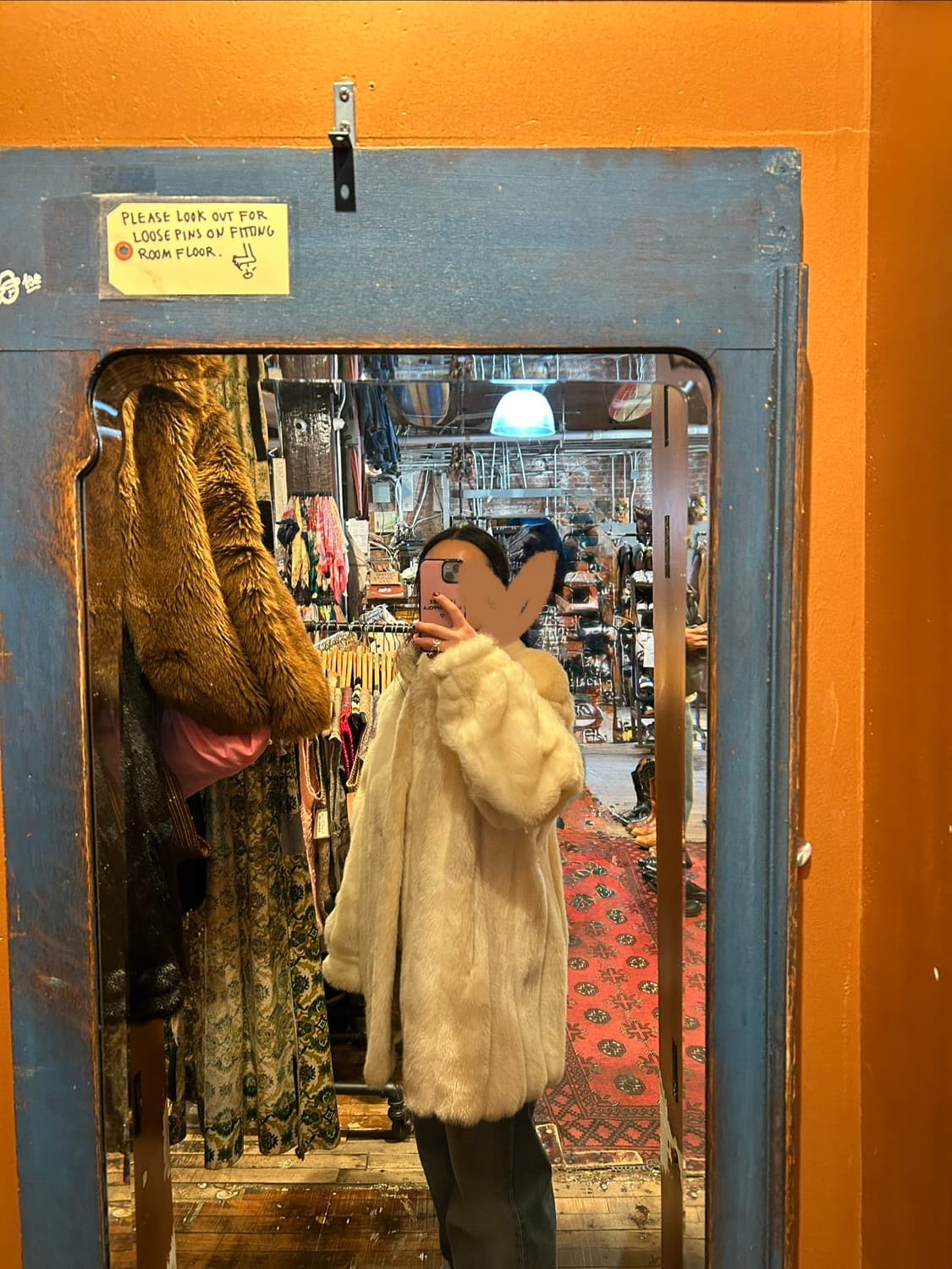 뉴욕 빈티지샵 구매 화이트 퍼 자켓 상품이미지4